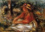 Ренуар Женщина сидит на траве 1905г